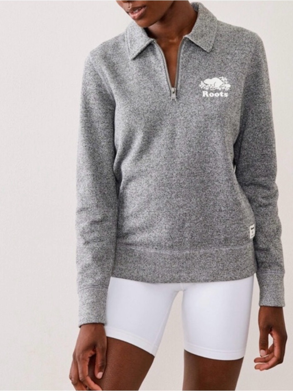 Roots Women's Grey Half-Zip Pullover